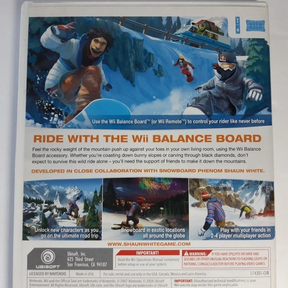 Shaun White Snowboarding‎ Road Trip Nintendo Wii CIB Balance Board Compatible